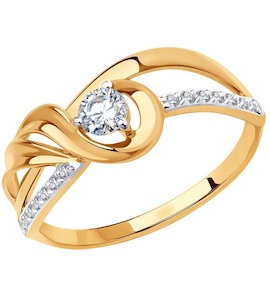 Кольцо из золота с фианитами 018633