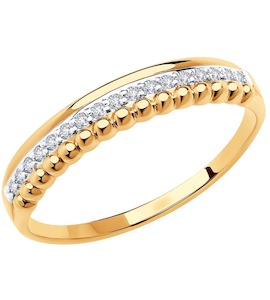 Кольцо из золота с фианитами 018653