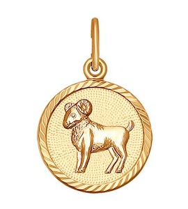 Подвеска «Знак зодиака Овен» из золота 030258