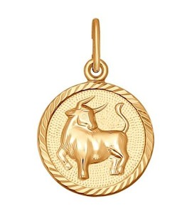 Подвеска «Знак зодиака Телец» из золота 030259