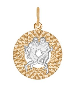 Подвеска из комбинированного золота с алмазной гранью 031379-9
