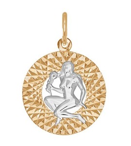 Подвеска из комбинированного золота с алмазной гранью 031382-9