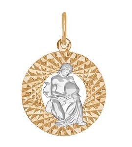 Подвеска из комбинированного золота с алмазной гранью 031387-9