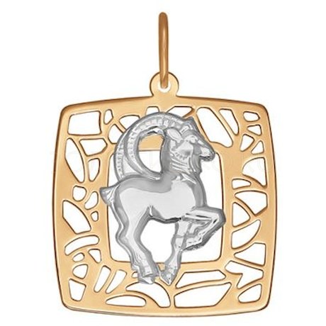 Золотая подвеска «Знак зодиака Козерог» 033636