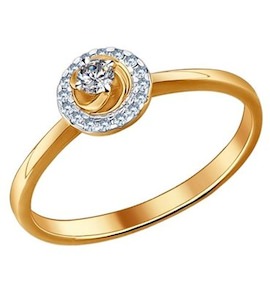 Кольцо из золота с бриллиантами 1010667