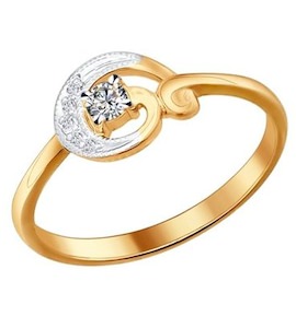 Кольцо из золота с бриллиантами 1010694