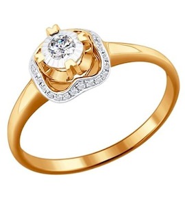 Кольцо из золота с бриллиантами 1011078