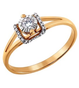 Помолвочное кольцо из золота с бриллиантами 1011119