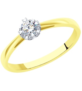 Кольцо из желтого золота с бриллиантами 1011447-2