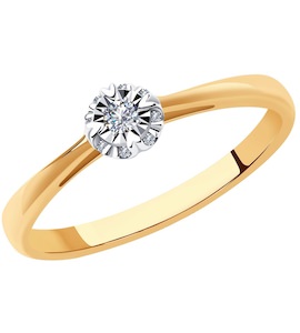 Кольцо из комбинированного золота с бриллиантами 1011760