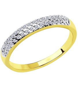 Кольцо из желтого золота с бриллиантами 1011798-2