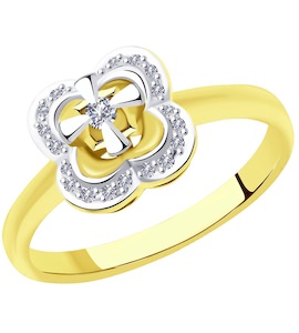 Кольцо из желтого золота с бриллиантами 1011892-2