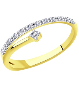 Кольцо из желтого золота с бриллиантами 1011893-2