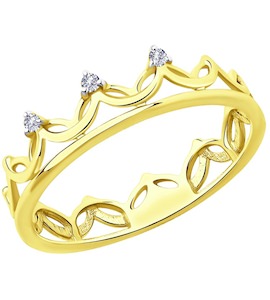 Кольцо из желтого золота с бриллиантами 1011943-2