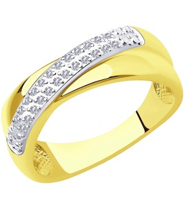 Кольцо из желтого золота с бриллиантами 1012009-2