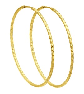 Серьги из желтого золота с алмазной гранью 140158-2