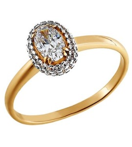 Помолвочное кольцо из золота с swarovski zirconia 81010061