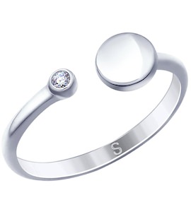 Кольцо из серебра с фианитом 94012736