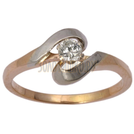 Золотое кольцо с бриллиантом 1_00029