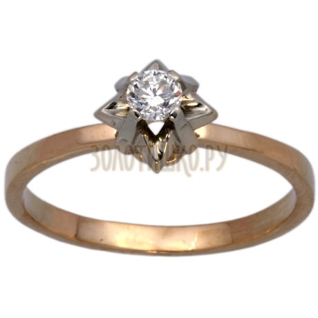 Золотое кольцо с бриллиантом 1_00033