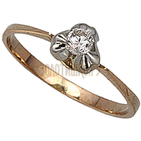 Золотое кольцо с бриллиантом 1_00160
