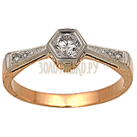 Золотое кольцо с бриллиантом (n) 1_00176