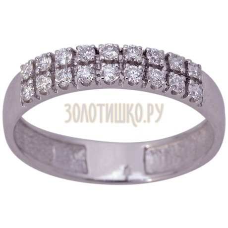 Обручальное кольцо из белого золота с бриллиантами 1_00244
