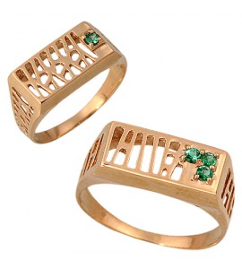 Золотое мужское кольцо с бриллиантами