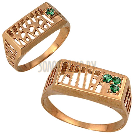 Золотое мужское кольцо с бриллиантами 1_00381