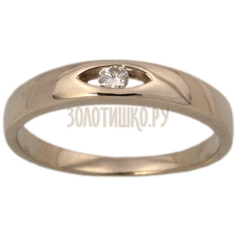 Золотое обручальное кольцо с бриллиантом 1_00383