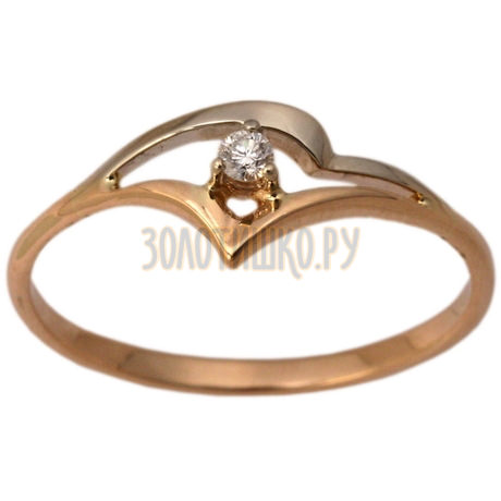 Золотое кольцо с бриллиантом 1_00425