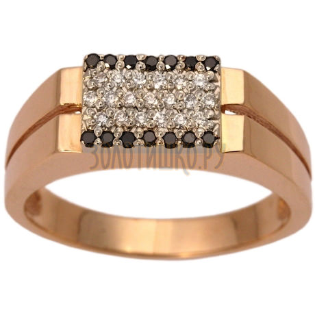 Золотое мужское кольцо с бриллиантами 1_00442