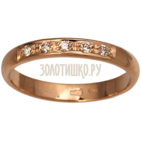 Золотое обручальное кольцо с бриллиантами 1_00502