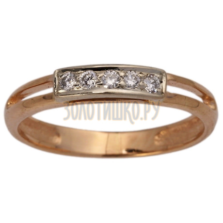 Золотое обручальное кольцо с бриллиантами 1_00504