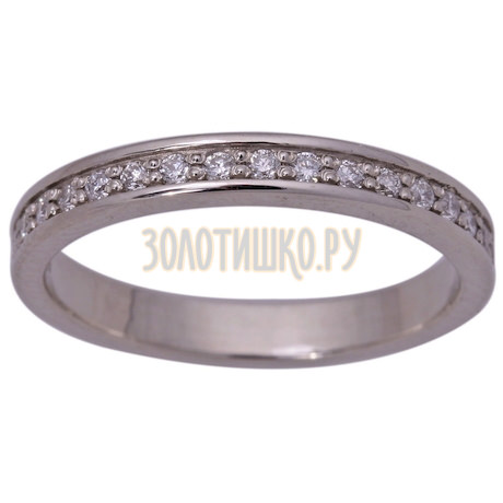 Обручальное кольцо из белого золота с бриллиантом (n) 1_00743