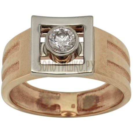 Золотое мужское кольцо с бриллиантом 1_00815