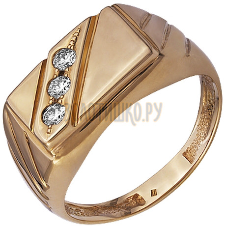 Золотое мужское кольцо с бриллиантами 1_00914