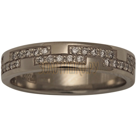 Обручальное кольцо из белого золота с бриллиантами 1_01046