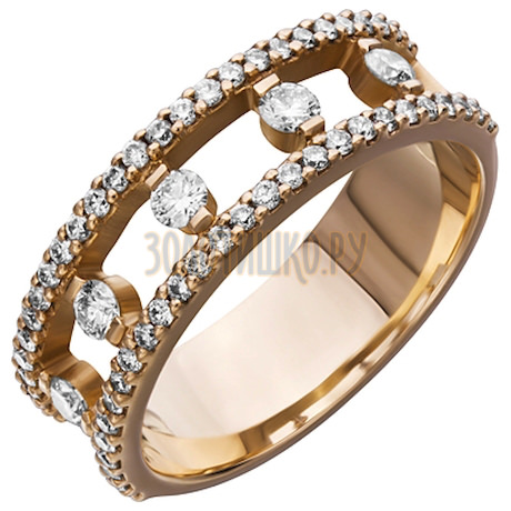 Золотое обручальное кольцо с бриллиантами 1_01061