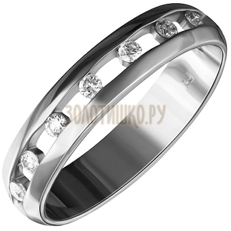 Обручальное кольцо из белого золота с бриллиантами 1_01077