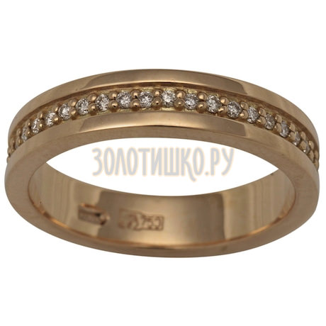 Золотое обручальное кольцо с бриллиантом (n) 1_01083