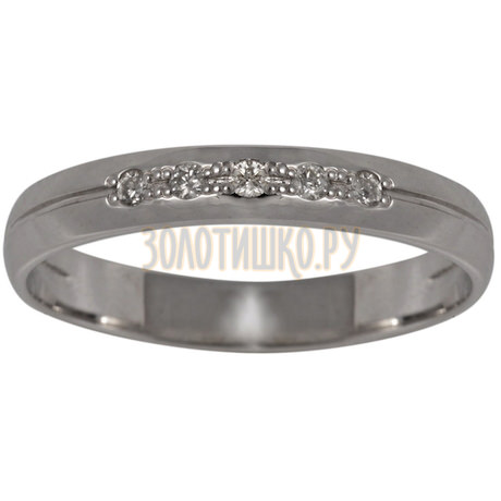 Обручальное кольцо из белого золота с бриллиантами 1_01115