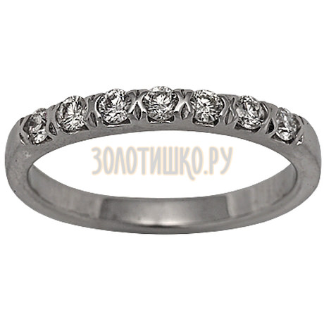 Обручальное кольцо из белого золота с бриллиантами 1_01133