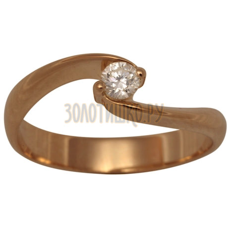 Золотое кольцо с бриллиантом 1_01164
