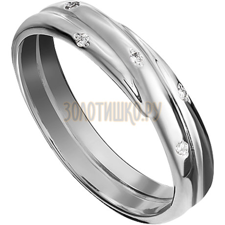 Обручальное кольцо из белого золота с бриллиантами 1_01265