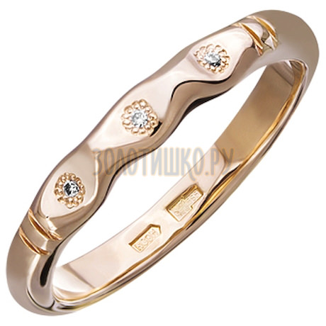 Золотое обручальное кольцо с бриллиантами 1_01267