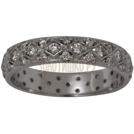 Обручальное кольцо из белого золота с бриллиантами 1_01318