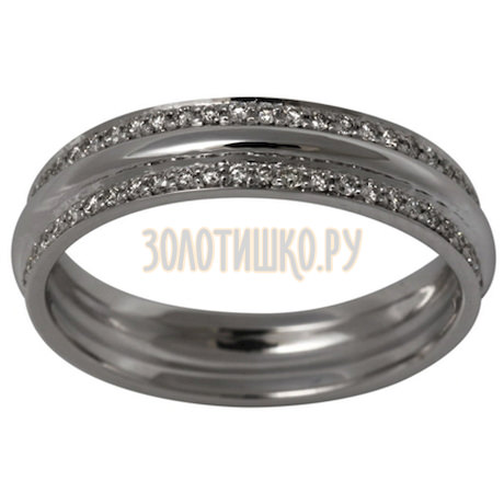 Обручальное кольцо из белого золота с бриллиантами 1_01348