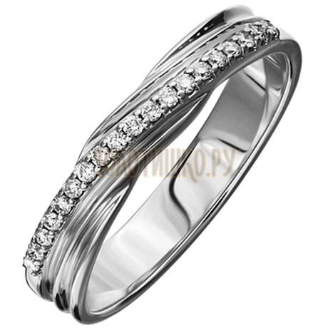 Обручальное кольцо из белого золота с бриллиантами 1_01596