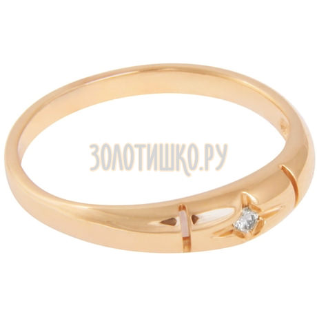 Золотое кольцо с бриллиантом 1_01726